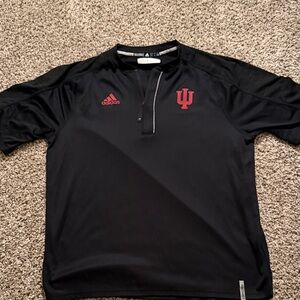 Adidas Men's Black Shirt with Red Accents
